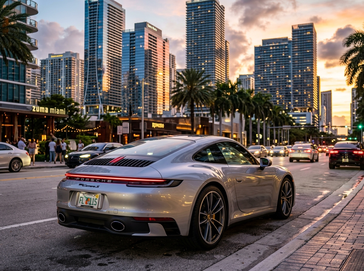 2026 Porsche 911 Carrera S luxury sports car silver Miami Brickell